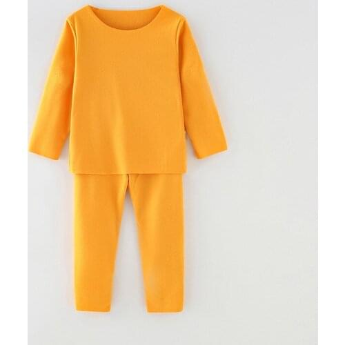 High technology Children Thermal Underwear Set Boys Girls Solid Clothes Set Casual Baby Kids Warm Underwear Suit Autumn Winter