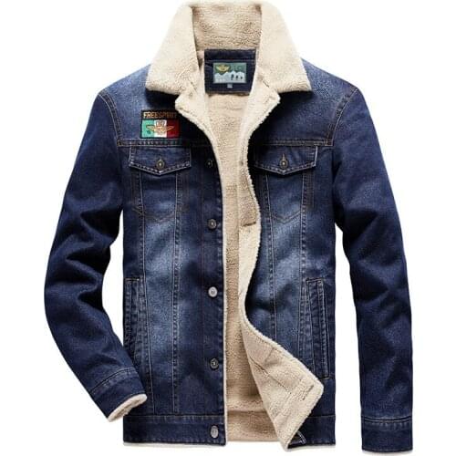 Winter Denim Jacket Men Fleece Thick Warm Coat Military Jeans Jackets Vintage Outdoor Clothing Men Chamarras Para Hombre M-4XL