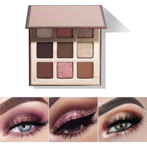 1pc 9 Color Chocolate Eyeshadow Pallete Matte Glitter Eyeshadow Palette Eye Pigment Matte Shades Eye Shadow Cosmetics TSLM2