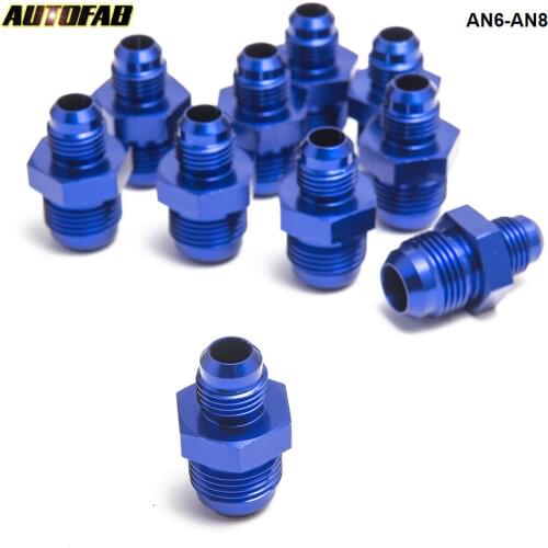 10PCS/LOT HOSE END FITTING / Oil cooler fitting for braided stainless steel hose Blue AF-FITTING AF-AN6-AN8