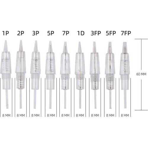 20pcs Microblading Cartridge Needle for Charmant Permanent Makeup Machine Micropigmentation Device 8mm Screw Eyebrow Tattoo Pen