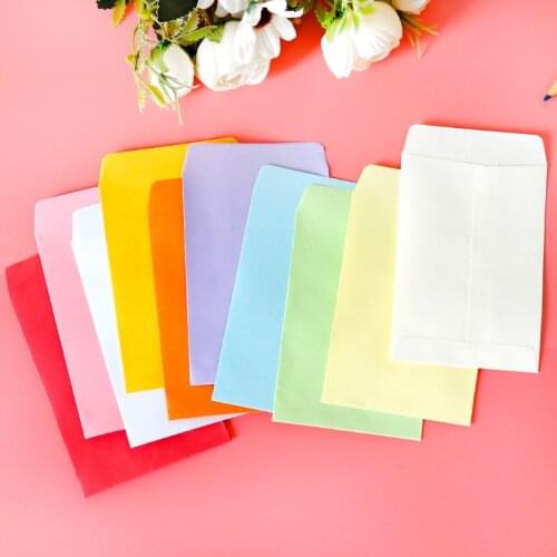 200pcs Candy Color Mini Paper Envelope Wedding Party Invitation 10 Colors Gift Bags Greeting Cards Paper Bags Wrapping Supplies