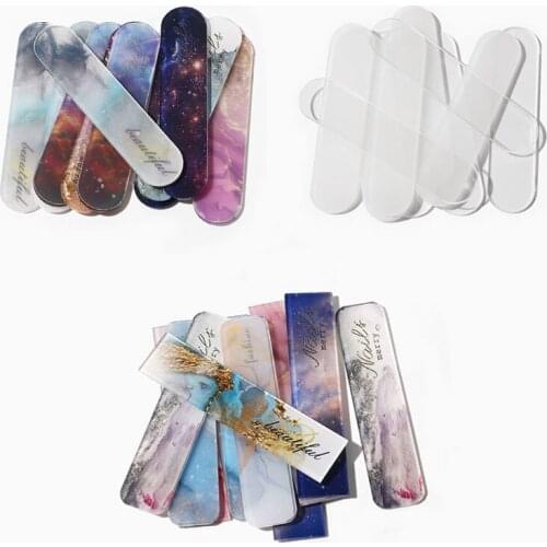30Pcs Galaxy Transparent Nail Art Display Stand Holder Clear Acrylic Fake Practice Nails Tips Strips for Nail Salon Color Charts