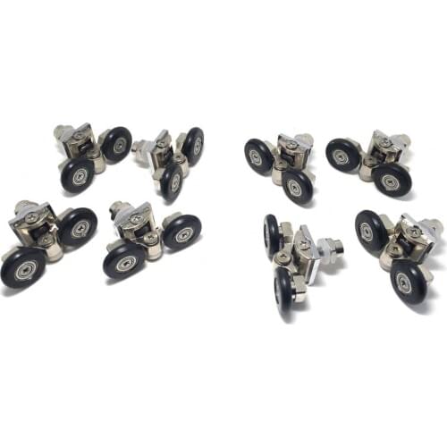 8Pcs/Set Double ZincAlloy Shower Door Rollers Runners Wheels Pulleys 25mm