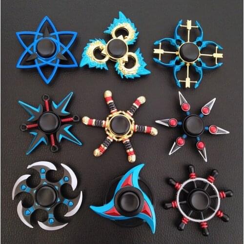 Colorful Metal Fidget Hand Spinner Finger Focus Toy Adult Rainbow Zinc Alloy Ninja Shuriken Sharingan Toys for Kids Bearing Toys