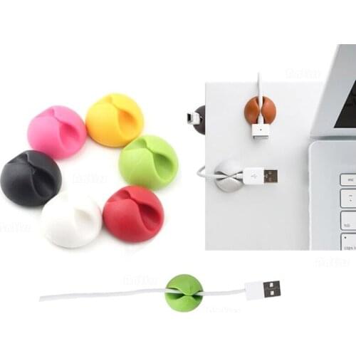 Wonderlife Cable Winder Earphone Cable Organizer Desktop Wire Storage Charger Cable Cord Holder Clips For Charging USB Cable