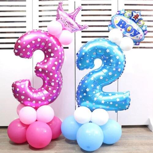 40inch Number 1 2 3 4 5 6 7 8 9 Foil Balloons Digit Helium Air Balloon for Wedding Birthday Party Decorations Globos Baby Shower