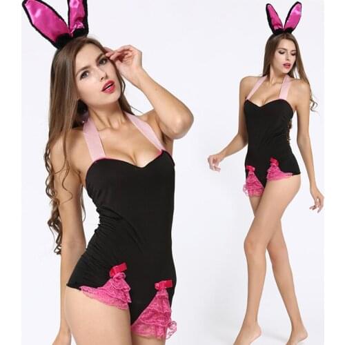 Hot Women Sexy Lingerie Mesh Hollow Out Bunny Girl Costumes Rabbit Cosplay Lingerie sets Lace Lingerie Porno Suit Uniform