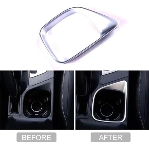 JEAZEA ABS Matt Silver Car Interior Cup Holder Position Panel Cover Frame Trim For Toyota RAV4 2016 2017 2018