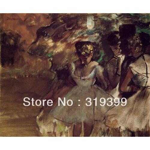 Oil Painting Reproduction on Linen Canvas,Three Dancers behind the Scenes by edgar degas ,Free DHL FAST Shipping,100% handmade