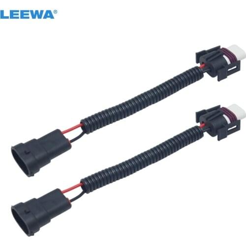 LEEWA 2pc Auto 9006 Male To Female Ceramic Socket Wiring Harness Connector For Headlight Bulb Socket Adapter Holder Plug #5944