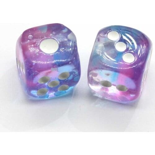 Best Christmas Gift 3D Transparent Rainbow Dice 17MM Miniature Figurines Resin Craft Resin Cabochon Charms Making