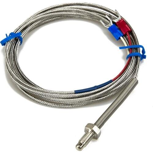 FTARB02 K type M6 bolt head spring protected 2m metal screening cable screw thermocouple temperature sensor