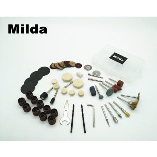 Milda 92 Pcs Accessory for Dremel Bit Set Grinding Polish Cutting Cut 1/8" for Dremel Wood Metal Engraving Electric Rotary Tool