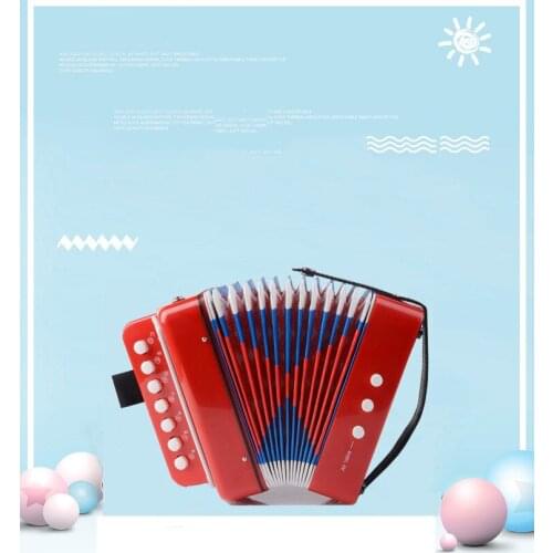 Mini Toy Accordion 7 Keys Keyboard Musical Instrument for Children Kids Funny Toys Accordion Gift AC01