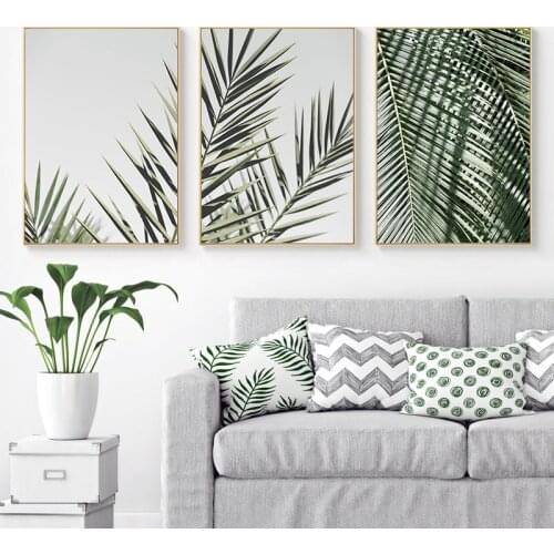 Minimalist Palm Leaf Art Poster Nature Botanical Wall Art Nordic Print Canvas Painting Wall Picture for Living Room Decor