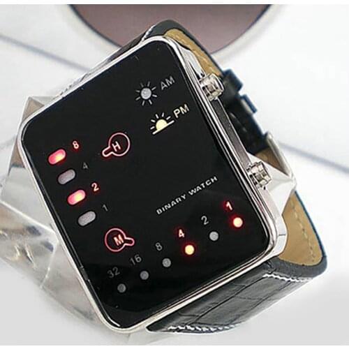Fashion Digital Sports Watches No Waterproof Luminous LED Display Electronic Wristwatches Faux Leather Strap watch Reloj Mujer