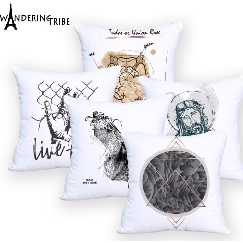 Geometirc Housse Pillowcase Colorful Custom Decorative Living Room Cushions Cover Animal Pillow Cover Home Decor Personalized