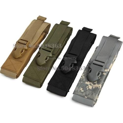 Nylon Molle Flashlight Holder Outdoor Pouch Light Holster Army Tactical Flashlight Pouch for Camping Hiking Hunting Pouch