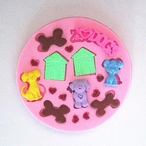 New Mini Dogs Fondant Mold Silicone Sugar mold Craft Molds DIY gumpaste flowers Cake Decorating