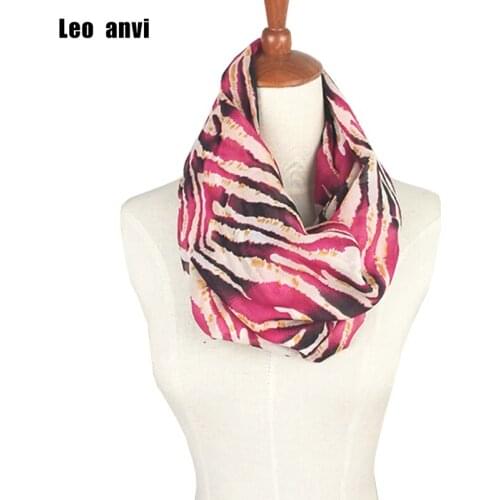 New Infinity silk print Scarf Women Fashion Leopard Design lady Ring Scarfs Tube soft chiffon scarf