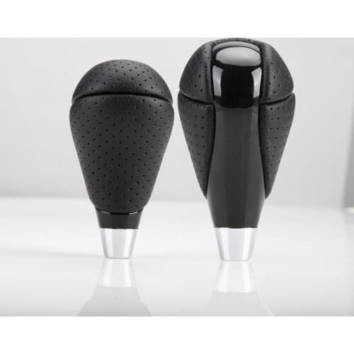 New Style Durable Carbon Fiber Black Faux Leather Gear Shift Knob Suit for Car Accessories Supplies Products