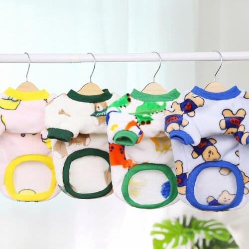 Dog Clothes Plus Velvet Warm Comfortable Plushdog Clothes Bouncy Schnauzer Teddy French Fighting Kawaii Cartoon Puppy Clothing