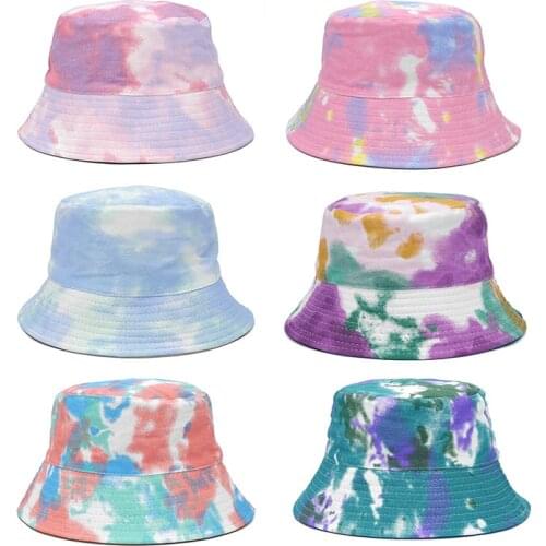 2021 Fashion Double sided Tie Dye Hip Hop Bucket Hats Women Men Sun Hat Fisherman Caps