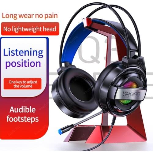 Professional Led Light Wired Headphones With Microphone Gamer Headset For PS Xbox Computer 7.1 Bass Stereo PC Gaming Earphone