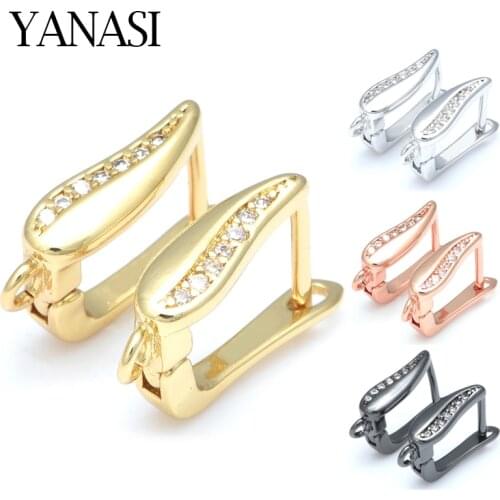 4 Colors Fashion Earrings Supplies Gold/Silver Leaf Shape Handmade Earring Hooks Accessories For Tassel Pearls Jewelry Making