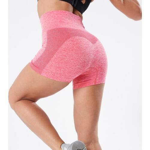 SVOKOR Women Fitness Shorts Push Up Pink Shorts Casual Ladies Slim High Waist Bottom Short Leggings Workout Running