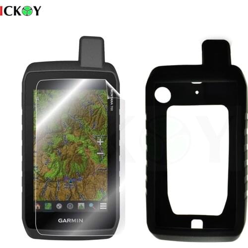 Silicon Protect Case Skin + LCD Screen Protector Shield Film for Hiking Handheld GPS Garmin Montana 700