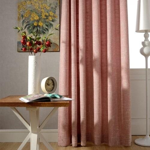 Modern Simple European-Style Solid Color Coarse Linen Curtains for Living Room Bedroom Cotton and Linen Curtains Home Decor