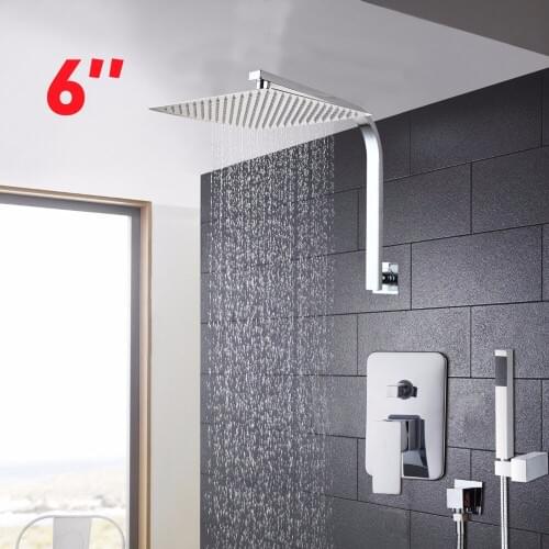 US Special Feature and Reasonable in Price 6 inch Bathroom Faucet Rainfall Shower Heads Hot Cold Water Mixer Fine Shower Faucet