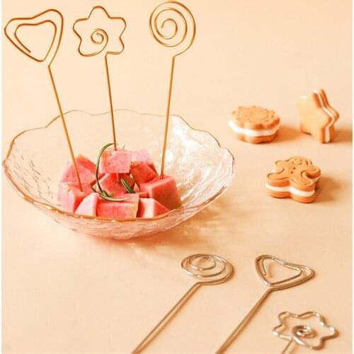 Stainless Steel Fruit Stick Bento Lunches Party Decor Cocktail Decoration Dessert Coffee Restaurant Hotel Home Fruit Fork
