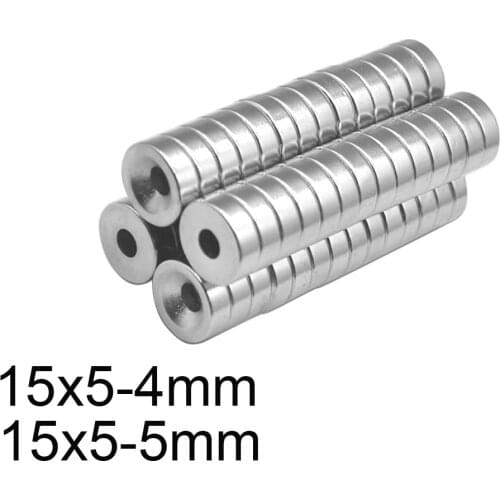 5~300PCS 15x5-5 mm N35 Super Powerful Magnets 15*5 mm Hole 5 mm Permanent Neodymium Magnetic Countersunk Round Magnet 15*5-5 mm
