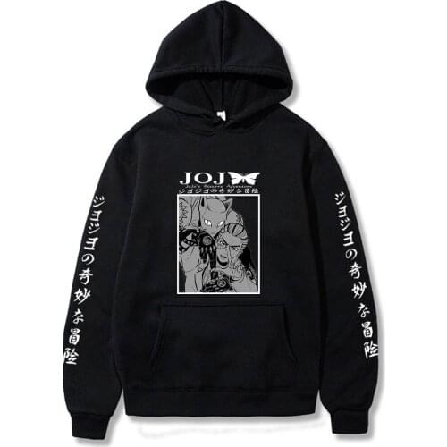 Jojo Bizarre Adventure Anime Hoodie Men Women Streetwear Cool Cartoon Graphic Sweatshirts