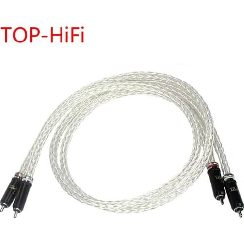 TOP-HiFi Pair 8AG Silve Cable WBT-0102Ag RCA Plug Connecter Interconnector RCA Audio Cable for Amplifier CD Player Speaker