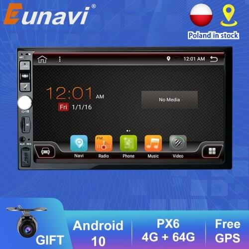 Eunavi 2Din 7'' Universal Android Car multimedia player Radio GPS Navigatio Auto Universal 1024*600 Touch Screen WIFI USB NO DVD