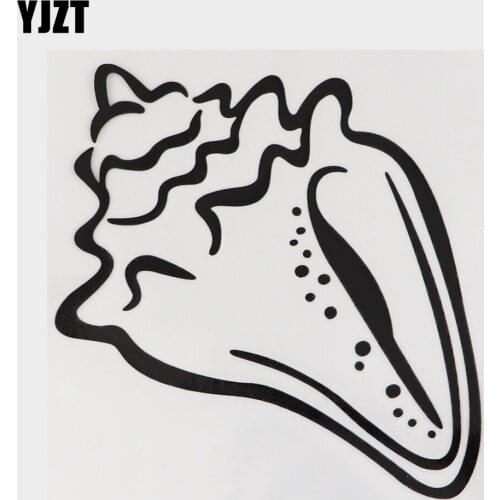 YJZT 13.3CM×14.1CM Personality Marine Sea Conch Decal Vinyl Car Stickers Black/Silver 13D-1283