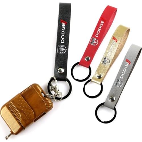 1PCS Car Logo Badge Auto Accessories For Dodge caliber ram 1500 caravan charger grand caravan Emblem Keychain Metal key ring