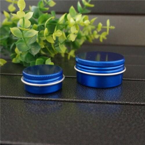 10/30g blue Portable Empty Aluminum Box Metal Tin Cans 30ml Blue Round Cosmetic Cream Containers Refillable Jar Tea Aluminum Pot