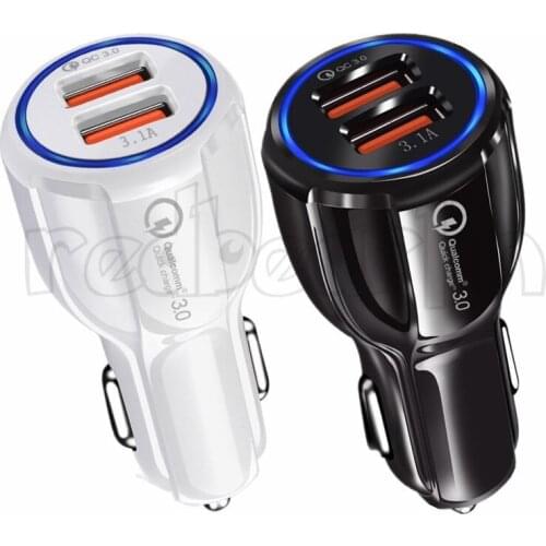 10 pcs/Lot Dual USB Fast Charge QC 3.0 Car Charger For Samsung S10 S9 S8 Plus Mobile Phone Fast Charger Car-Charger