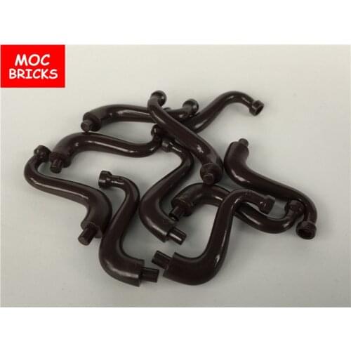 100pcs/lot MOC Bricks Dark Brown Animal Body Part Elephant Tail / Trunk fit with 43892 Educational Building Blocks DIY Toys gift