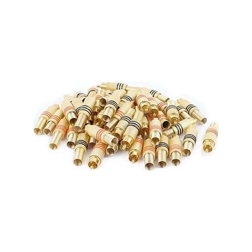 100 Pcs Male RCA Jack AV Audio Video Locking Cable Adapter Connectors