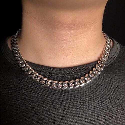 12mm white Cuban stainless steel