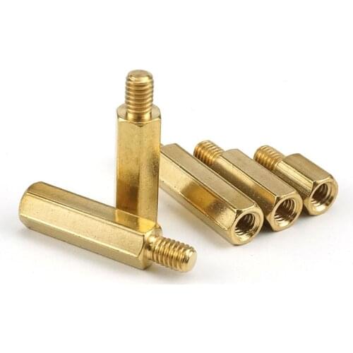 20pcs Hex Brass Standoff Spacer Screw Thread M3*L+6mm Pillar PCB Computer PC Motherboard Male to Female Standoff Spacer