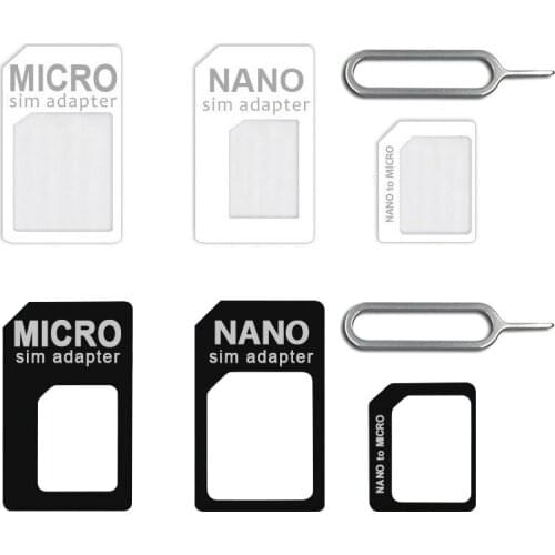 2018 New arrival 4 in 1 Sim Adapter for Nano Micro Standard Size Sim Card for iPhone X 7 8 for Android phone Huawei Xiaomi 5 6