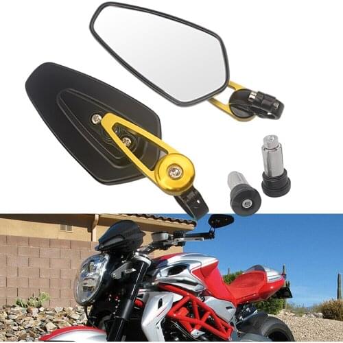 7/8" 22mm Bar End Rear Mirrors Motorcycle Accessories Motorbike Scooters Rearview Mirror Side View Mirrors Cafe Racer