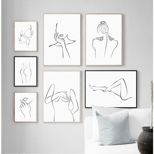 Abstract Line Sexy Girl Body Art Prints Wall Art Canvas Painting Nordic Posters And Prints Wall Pictures For Living Room Decor
